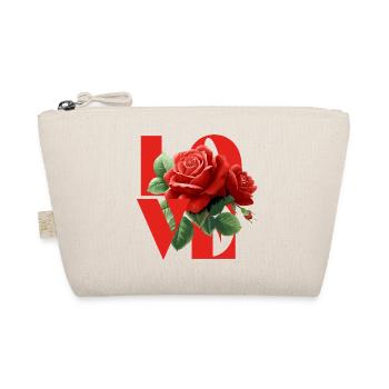 Romantisches Rosen-Liebes-Design - Bio-Täschchen - Natur - Vorne