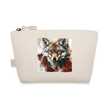 Expressive Wolf Portrait Art Design - Organic Pouch - nature - Front