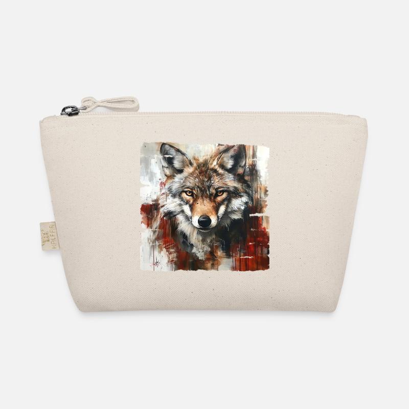 Expressive Wolf Portrait Art Design Organic Pouch