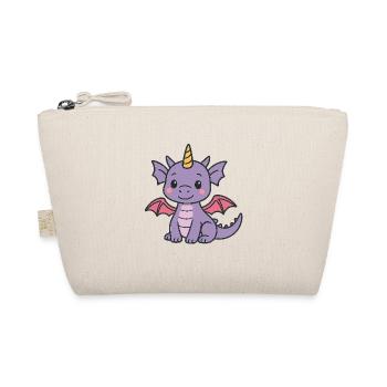 Cute dragon charm in pastel colors - Organic Pouch - nature - Front