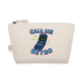 Retro Flip Phone Call Me Design - Organic Pouch - nature - Front