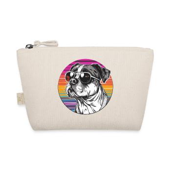 Stylischer Bulldog mit Sonnenbrille - Bio-Täschchen - Natur - Vorne