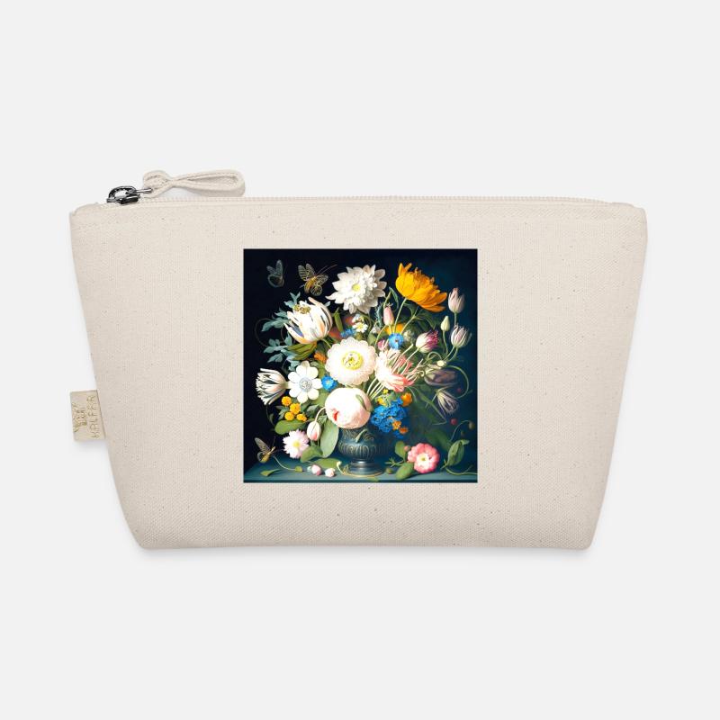 Blumenstrauß mit Schmetterlingen barock flämisch Bio-Täschchen
