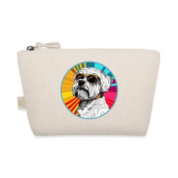 Funny dog with sunglasses - Organic Pouch - nature - Front
