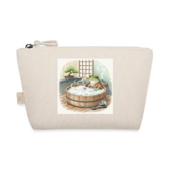 Elegant Frogsome Bath Time Scene - Organic Pouch - nature - Front