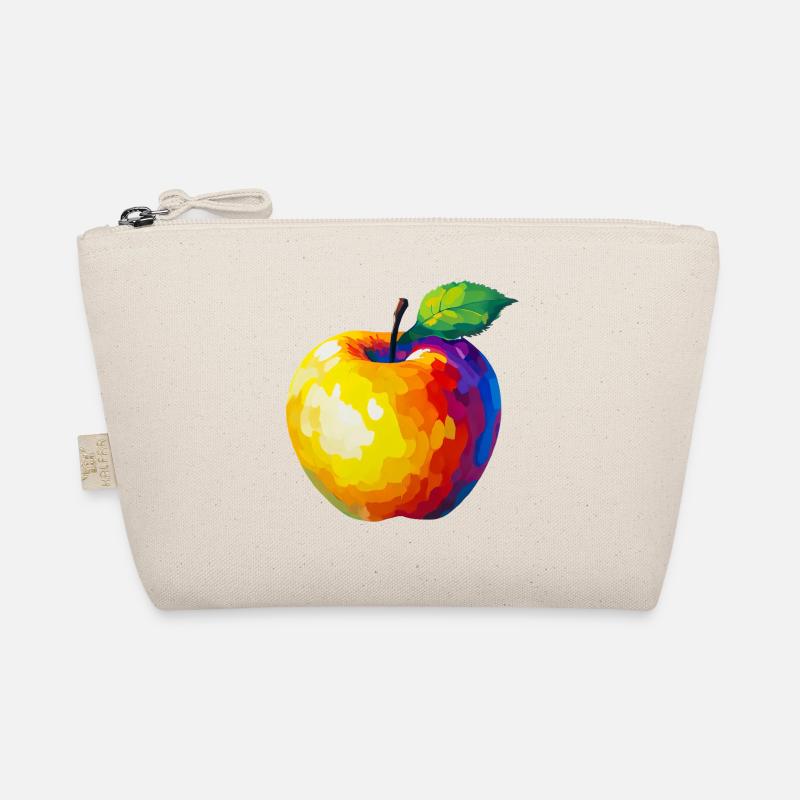 Farbenfroher Pixelapfel - Bio-Täschchen - Natur