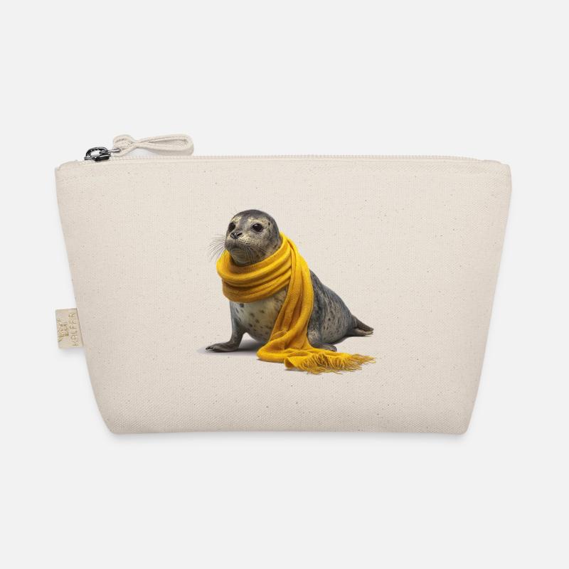 Cute seal with yellow scarf Organic Pouch