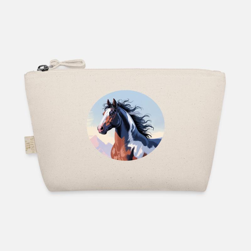 Tinker stallion galloping in mountain landscape - Organic Pouch - nature
