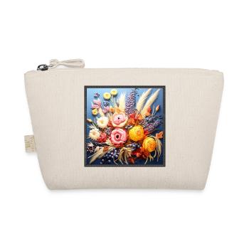 Autumnal Floral Bouquet Embroidery Tapestry - Organic Pouch - nature - Front