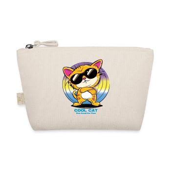 Coole Katze mit Sonnenbrille - Bio-Täschchen - Natur - Vorne