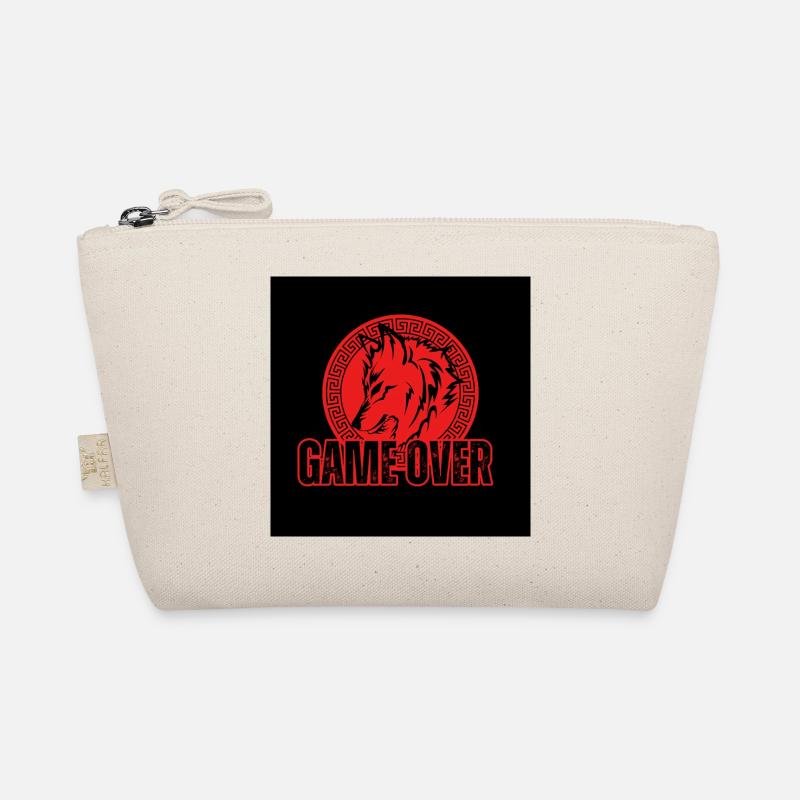 Aggressive Red Wolf "Game Over" Organic Pouch