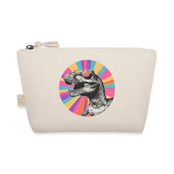 Dinosaur Comic with Sunglasses - Organic Pouch - nature - Front
