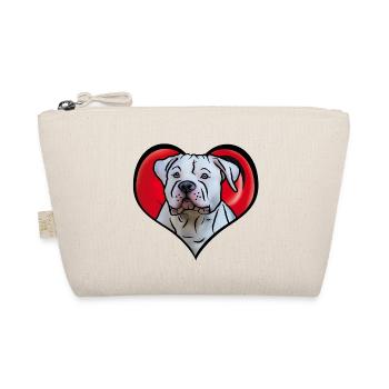 Bulldog in the heart in comic style - Organic Pouch - nature - Front