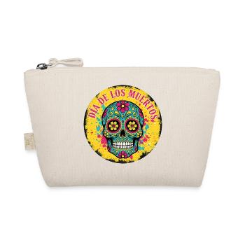 Skull Dia de los Muertos Cracked Edition - Organic Pouch - nature - Front
