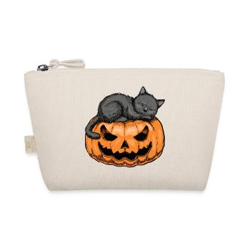 Sleepy Cat Halloween Design - Organic Pouch - nature - Front