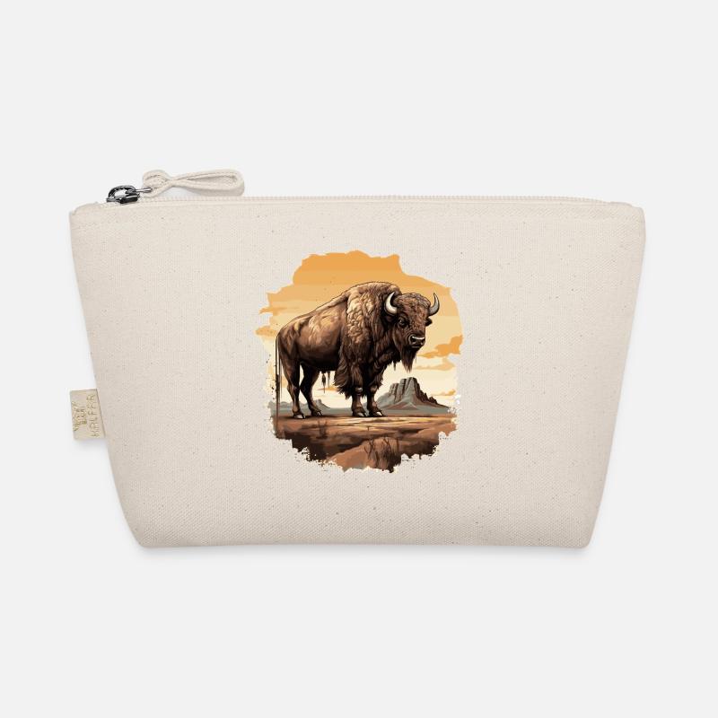 Majestic bison in western style Organic Pouch