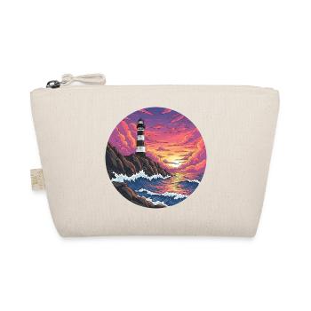 Comic Lighthouse Sea Surf Sunset - Organic Pouch - nature - Front