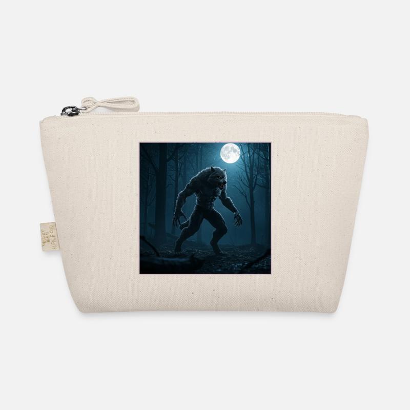 Moon wolf in cloud forest Organic Pouch