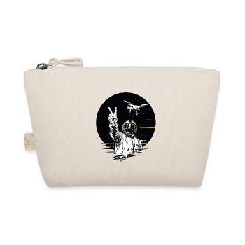 Space Hero with Peace Hand - Organic Pouch - nature - Front