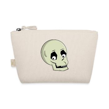Verspielte Totenkopf Lächeln Karikatur - Bio-Täschchen - Natur - Vorne
