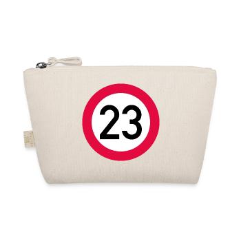 23. Geburtstag Achtung! Verkehrsschild 23 Km/h - Bio-Täschchen - Natur - Vorne