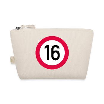 16. Geburtstag Achtung! Verkehrsschild 16 Km/h - Bio-Täschchen - Natur - Vorne