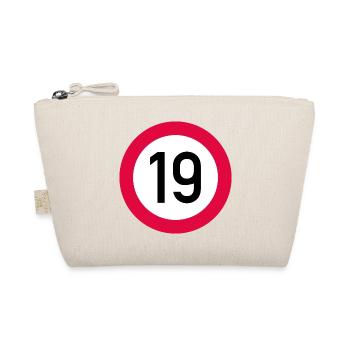 19. Geburtstag Achtung! Verkehrsschild 19 Km/h - Bio-Täschchen - Natur - Vorne