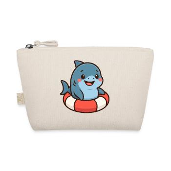 Cute shark in a swimming ring – childlike motif - Organic Pouch - nature - Front