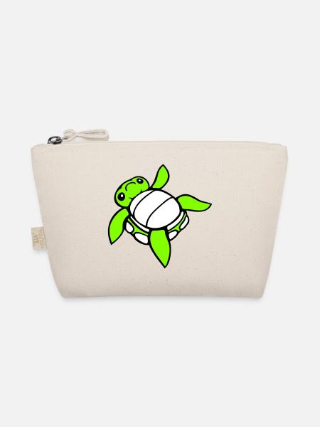 Turtle tipped over on its back helpless side cute - Organic Pouch - nature - Front
