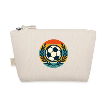 Retro Sonnenuntergang Fußball Kranz - Bio-Täschchen - Natur - Vorne