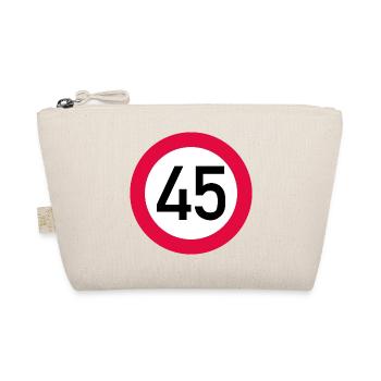 45. Geburtstag Achtung! Verkehrsschild 45 Km/h - Bio-Täschchen - Natur - Vorne