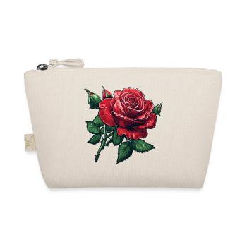 Rose mit Knospen und wassertropfen - Bio-Täschchen - Natur - Vorne