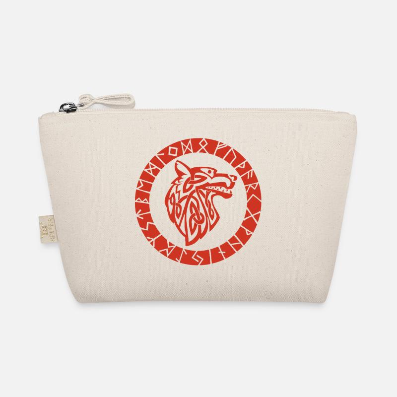Wikinger Roter Wolf Emblem Bio-Täschchen