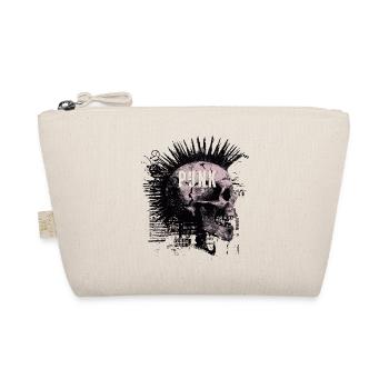 Punk Rock Mohawk Skull - Organic Pouch - nature - Front