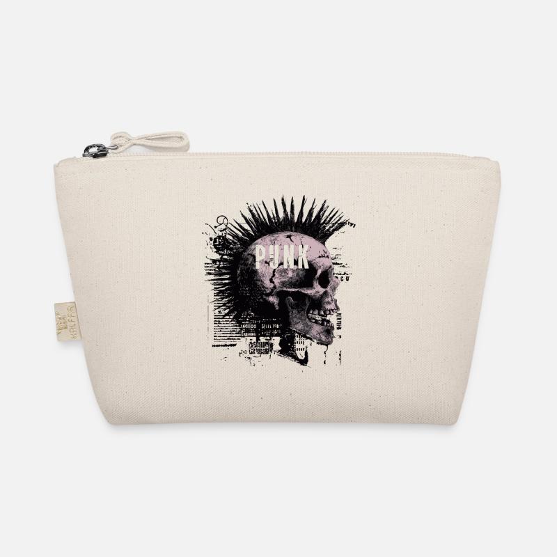 Punk Rock Mohawk Skull Organic Pouch