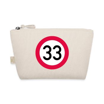 33. Geburtstag Achtung! Verkehrsschild 33 Km/h - Bio-Täschchen - Natur - Vorne