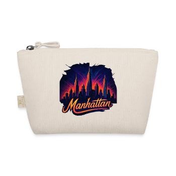 Manhattan City New York Silhouette Gift - Organic Pouch - nature - Front