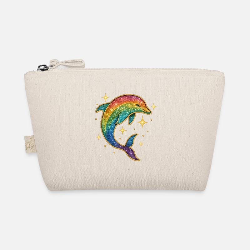 Rainbow Dolphin Star Glitter Organic Pouch