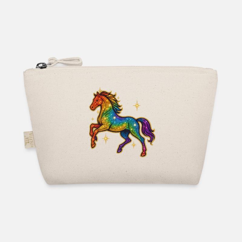 Regenbogen Pferd | Einhorn Glitzertraum Bio-Täschchen