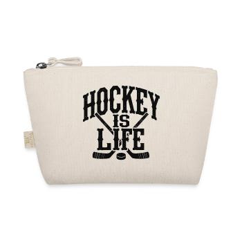 Hockey is Life - Eishockey Spruch - Organic Pouch - nature - Front
