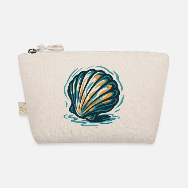 Sea Shell in Wave Colors Organic Pouch