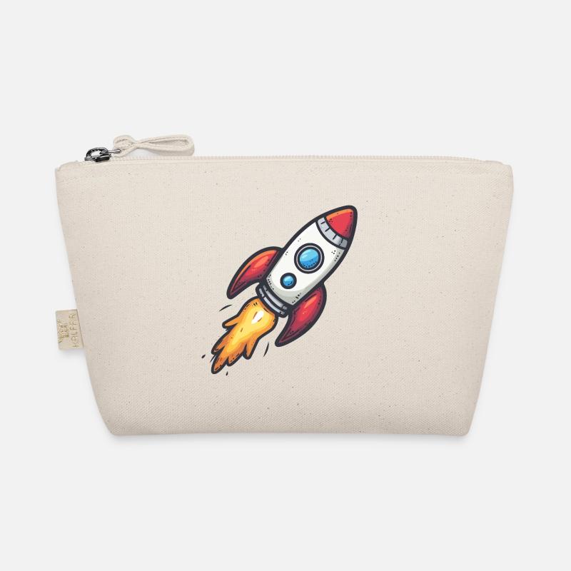 Cartoon Rocket Lightning Force Organic Pouch
