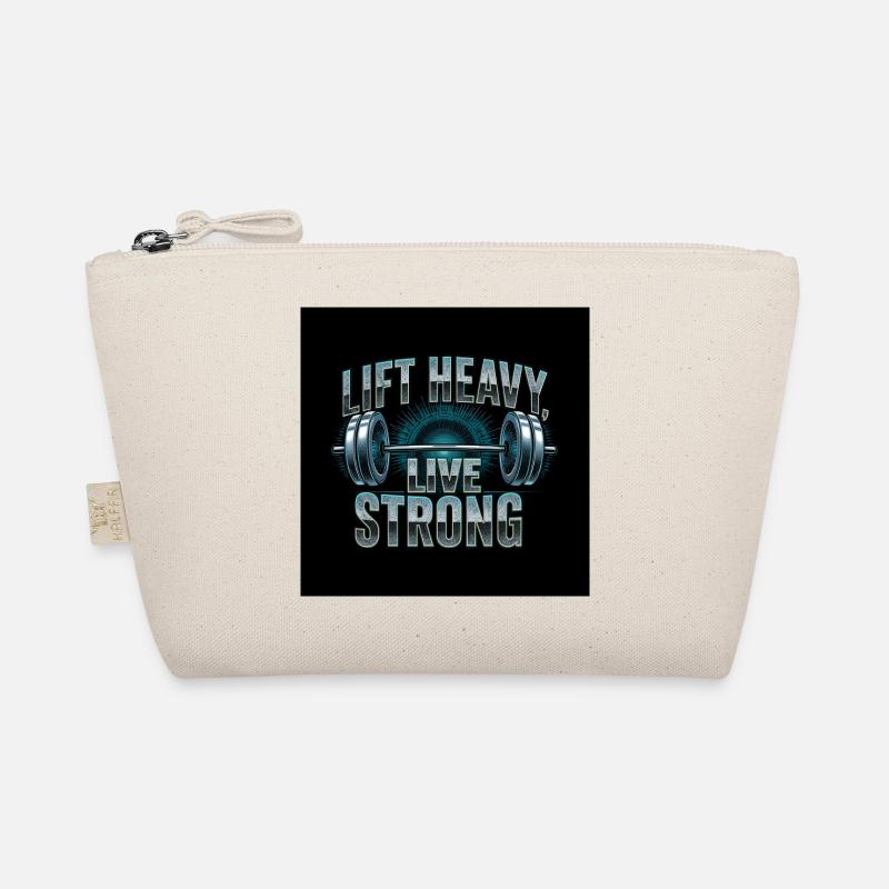 Lift Heavy Live Strong Barbell - Bio-Täschchen - Natur