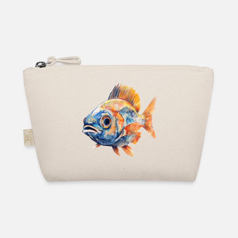 Aquarellfisch Farbexplosion Bio-Täschchen