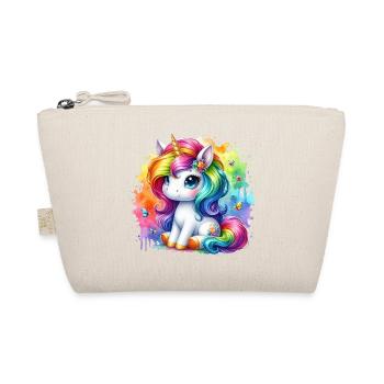 Regenbogen Einhorn Aquarell - Bio-Täschchen - Natur - Vorne