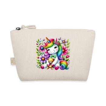 Regenbogen Einhorn Blumentraum - Bio-Täschchen - Natur - Vorne