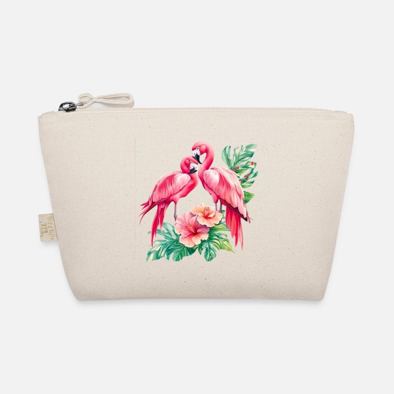 Flamingo Love Duet in the Tropical Forest Organic Pouch
