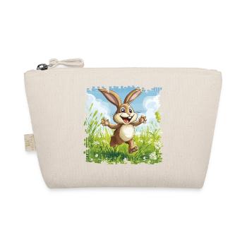 Cheerful bunny in spring meadow - Organic Pouch - nature - Front