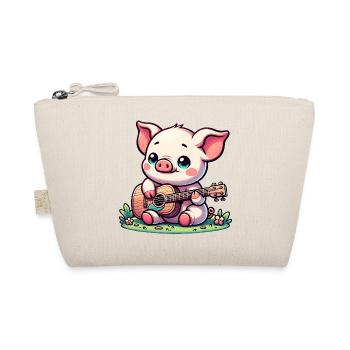 Cochon mignon avec guitare musique ami - Trousse biologique - nature - Devant