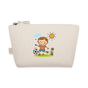 Sunlit Soccer Kid Cartoon - Organic Pouch - nature - Front